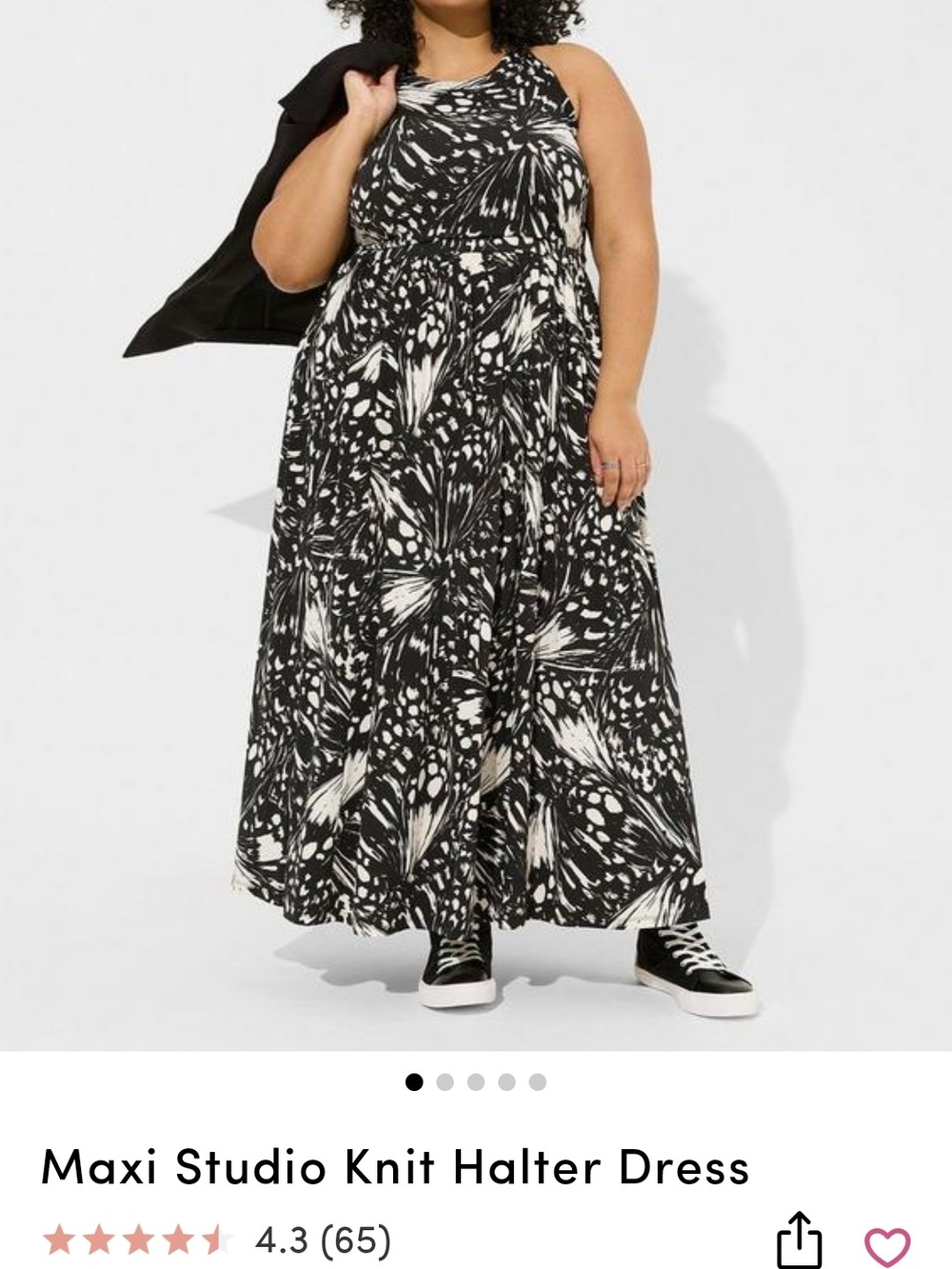 NWT torrid Black & White Abstract Halter Maxi Dress